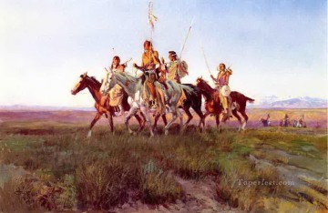 return of the war party 1914 Charles Marion Russell American Indians Oil Paintings